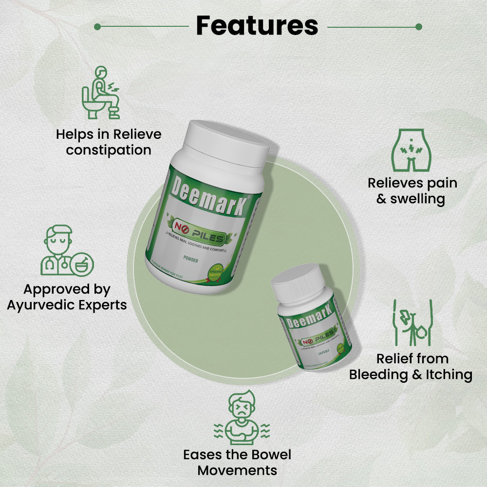 No Piles Ayurvedic Powder with Capsules for Hemorrhoids