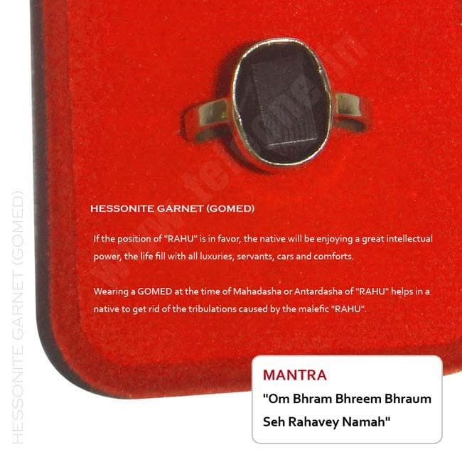 Gomed (Hessonite) Gemstone 5 1/4 Ratti Ring
