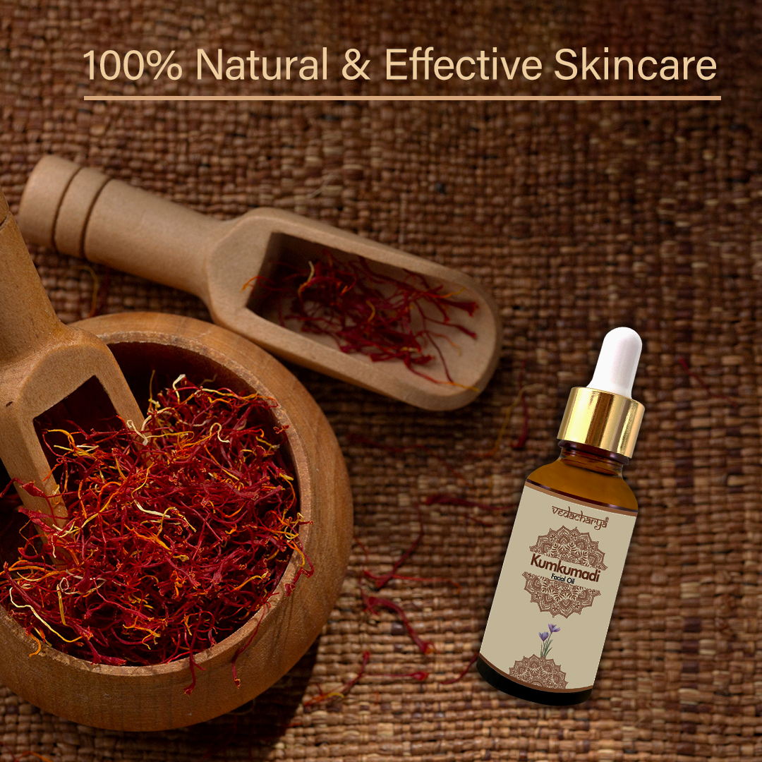 Vedacharya Kumkumadi Facial Oil for naturally glowing skin