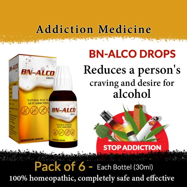 BN-ALCO Drops (नशा मुक्ति दवा) - Homeopathic Medicine to Quit Alcohol, Smoking, & Tobacco