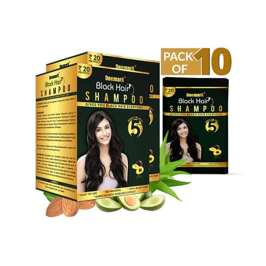 Black Hair Color Shampoo - Natural Hair Dye for Instant Black Shiny Hair