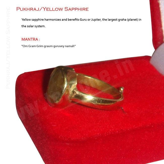 Yellow Sapphire (Pukhraj) 5 1/4 Ratti Ring