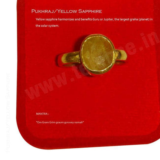 Yellow Sapphire (Pukhraj) 5 1/4 Ratti Ring